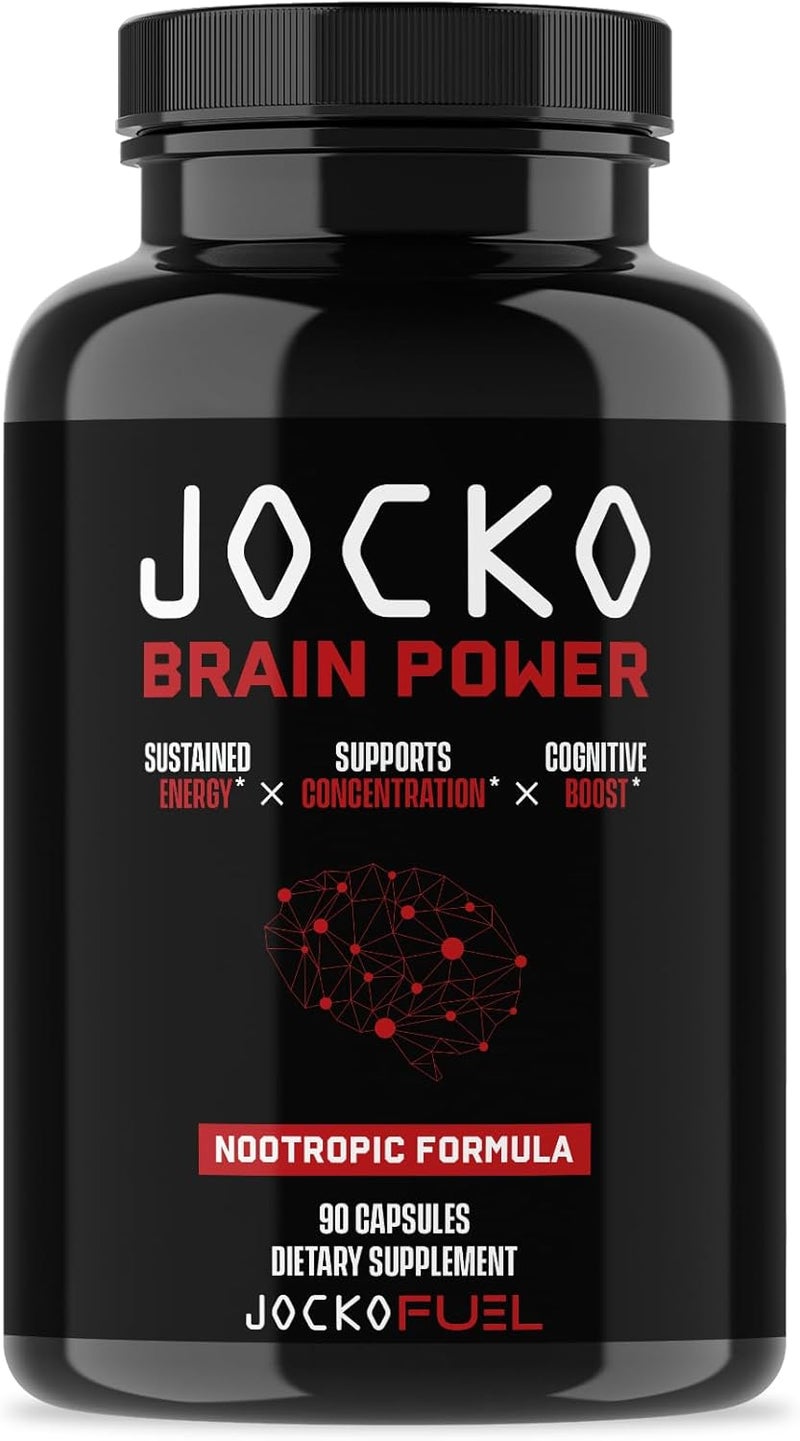 Jocko Fuel Brain Power  Nootropic Dietary Supplements for Memory  Focus wiht L Theanine L Carnitine Energy  Focus Supplement 90 Capsules - Image 1