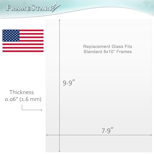 FrameStarr - 8x10 Heat Strengthened Glass - Crystal Clear, 2 Pack - Shatterproof & Scratch Proof Picture Frame Replacement Glass - Semi Tempered Cover Sheet - Image 2