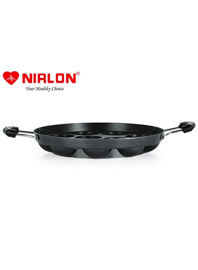 Nirlon Non-Stick Aluminium 12 Cavity Appam PatraPaniyarakkal | Paniyaram | Appam Pan | Pan Cake Maker | Ponganal Maker | Kuzhi Paniyaram | Paddu Tawa with 2 Side Handle[New_26mm_Classic_AP12_No_LID] - Image 4