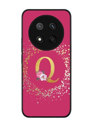 Custom Monogram Floral - Q ( Deep Pink )