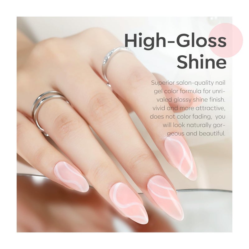 modelones Gel Nail Polish Set - 6 Colors Nude Pink Milky White Gel Polish Set Light Neutral Pink Nail Polish Barely Pink Soak Off LED Starter Kit Popular Nail Art DIY Manicure Gifts - Image 3
