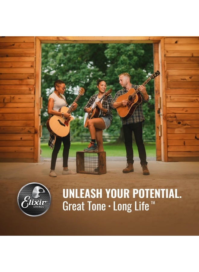 ELIXIR Elixir Strings, Acoustic Guitar Strings, Phosphor Bronze with NANOWEB Coating, Longest-Lasting Rich and Full Tone with Comfortable Feel, 6 String Set, Extra Light 10-47 - Image 2