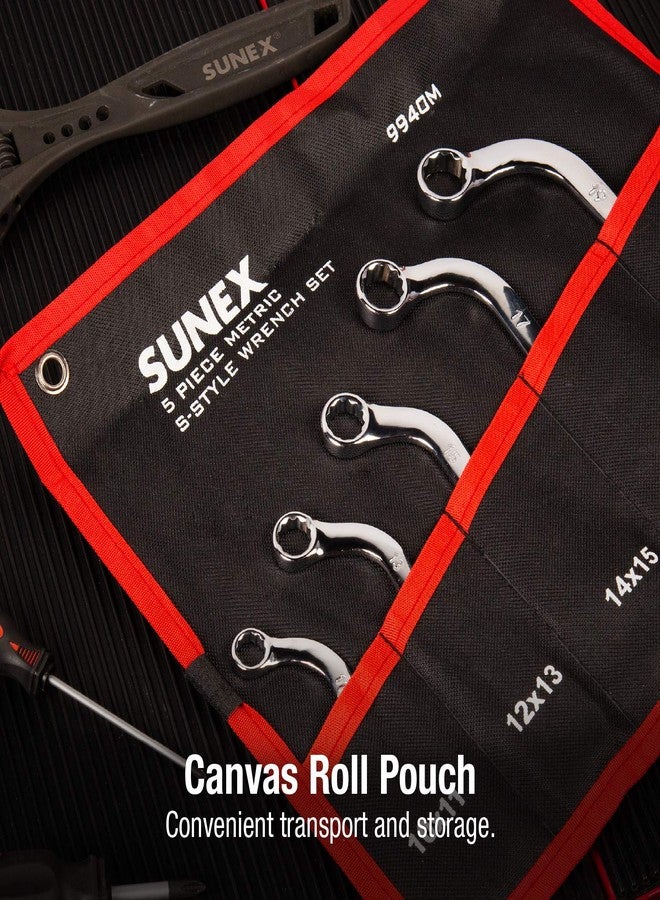 SUNEX TOOLS 9940M Metric S-Style Wrench Set, Fully Polished, 10 x 11mm - 18 X 19mm, 5-Piece - Image 5