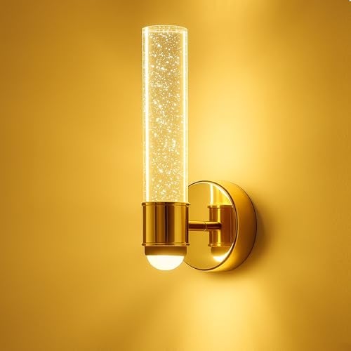 Lamp master Lampmaster Luxury Crystal Bubble Wall Light | Gold Finish LED Sconce with 3 Color Modes | Modern Up/Down Mount Wall Lamp for Interior Decoration, Living Room, Bedroom, Hall, Home Decor | Pack of 1 - Image 4
