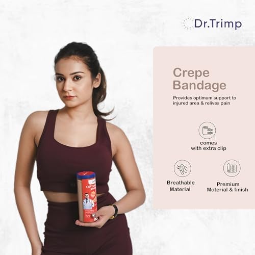 Dr.Trimp Cotton Crepe Bandage 6cm X 4mtr with Flexible Clips | Pain Relief Garam Patti for Injury & Muscle Compression | Ideal for Hand, Leg, Wrist, Knee, Ankle, Thigh | Pack of 1 - Image 3