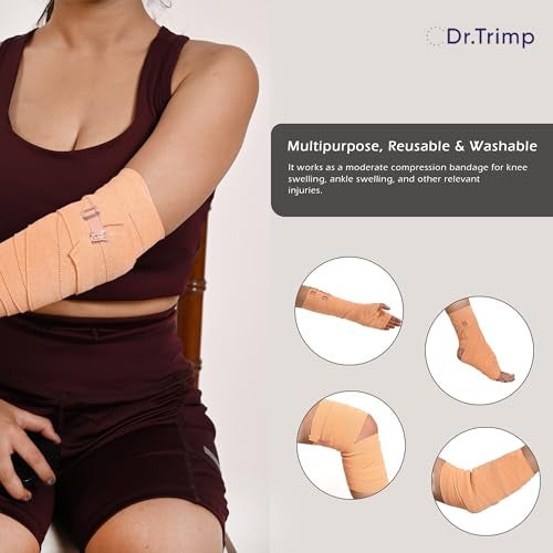Dr.Trimp Cotton Crepe Bandage 6cm X 4mtr with Flexible Clips | Pain Relief Garam Patti for Injury & Muscle Compression | Ideal for Hand, Leg, Wrist, Knee, Ankle, Thigh | Pack of 1 - Image 4