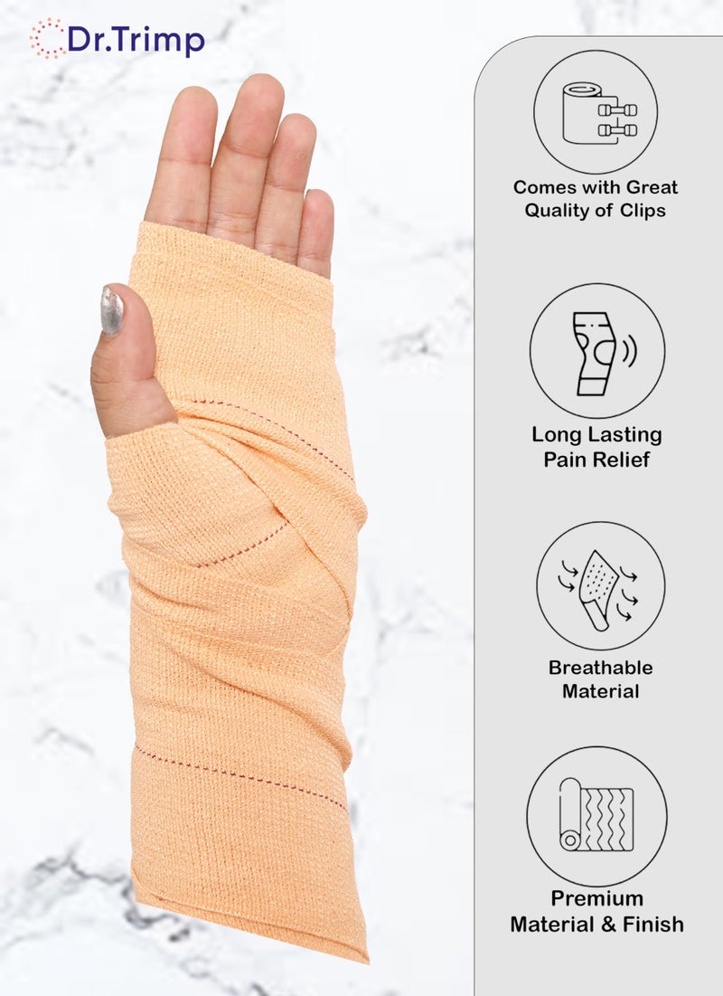 Dr.Trimp Cotton Crepe Bandage 6cm X 4mtr with Flexible Clips | Pain Relief Garam Patti for Injury & Muscle Compression | Ideal for Hand, Leg, Wrist, Knee, Ankle, Thigh | Pack of 1 - Image 5