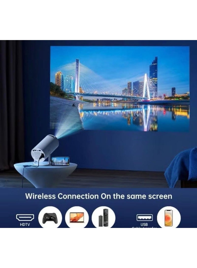 بروجيكتور ميني HY-300 مدعوم بدقة 4K | مسرح منزلي محمول بدقة Full HD 1080P | عكس شاشة لاسلكي لأجهزة أندرويد وآيفون | بروجيكتور LED مدمج للأفلام والألعاب والمكتب - Image 5