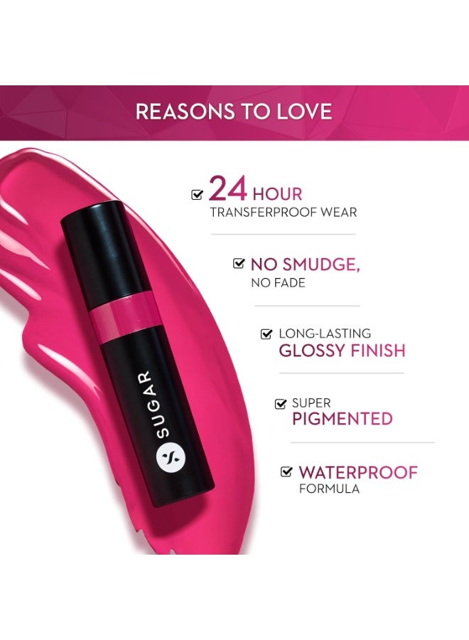 شوجر كوزماتيكس أحمر شفاه لامع مقاوم للتلألؤ من SUGAR Cosmetics Partner In Shine | يدوم حتى 24 ساعة | مقاوم للتلطخ والتلطيخ - 3 مل - 01 لون الشمبانيا بالقرفة - Image 5