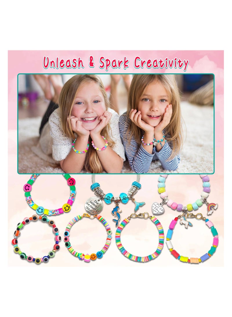 Mitoy 3400pcs Girls Toys Bracelet Making Kit, Charm Jewelry Making Kit Supplies, Unicorn/Mermaid Crafts Birthday Gifts for Girls Ages 5 6 7 8 9 10 11 12 Years Old - Image 4