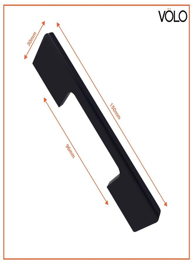 VOLO Wardrobe & Cabinet Handle - Multi-Use Pull Handle for Wardrobe, Drawer, Sliding Closet, and Door in Kitchen, Office, and Bedroom (SAC-27) (1, Black, 96MM (4 Inch)) - Image 2