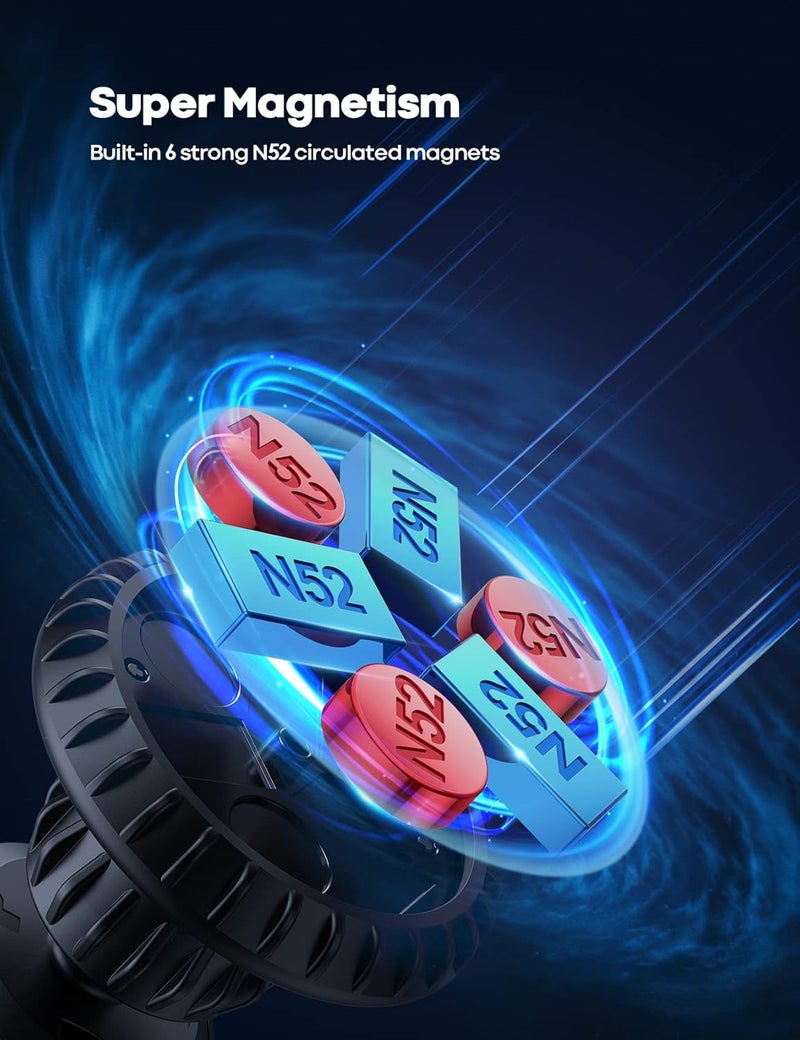 Lamicall Magnetic Car Phone Holder Vent with 6X N52 Strong Magnets - 360 Rotating Air Vent Cradle for All Smartphones - Image 2