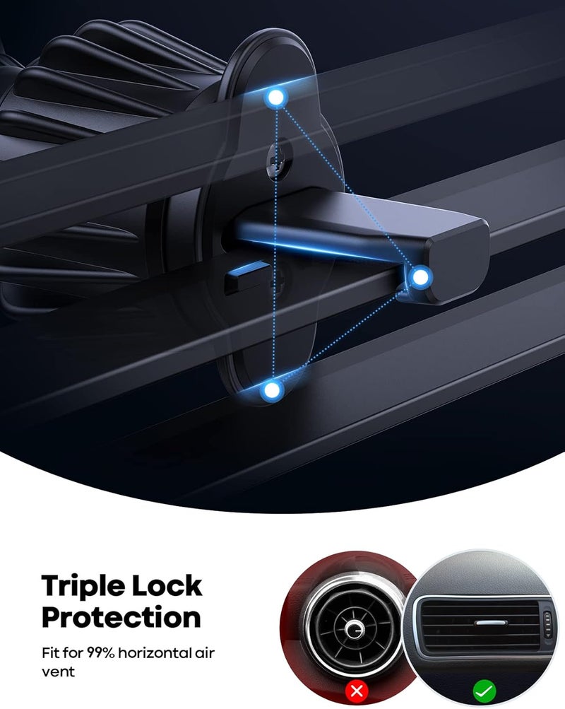 Lamicall Magnetic Car Phone Holder Vent with 6X N52 Strong Magnets - 360 Rotating Air Vent Cradle for All Smartphones - Image 5