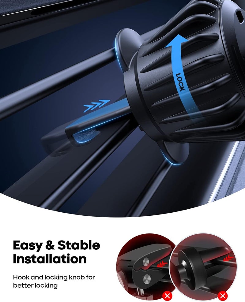 Lamicall Magnetic Car Phone Holder Vent with 6X N52 Strong Magnets - 360 Rotating Air Vent Cradle for All Smartphones - Image 4