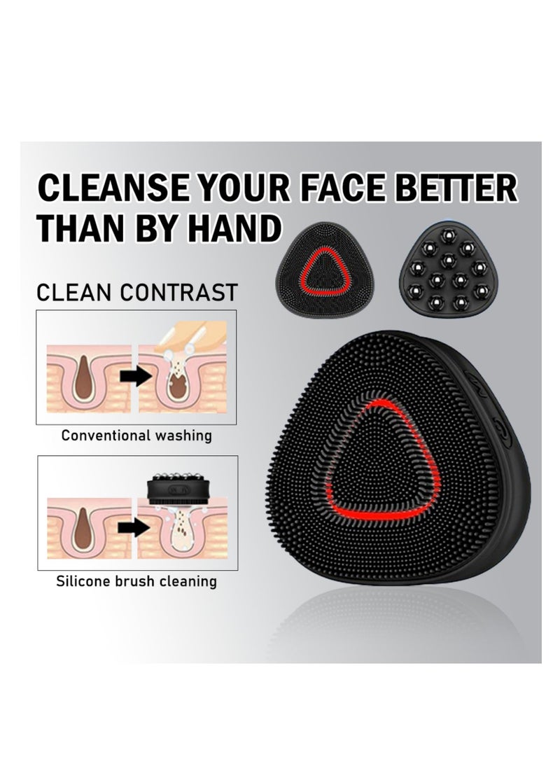 SOLARAE Facial Cleansing Brush Skin Silicone Electric Face Scrubber Exfoliator for Men Rechargeable Waterproof Facial Cleanser Device for Exfoliating and Massaging, Face Deep Cleansing - Image 3