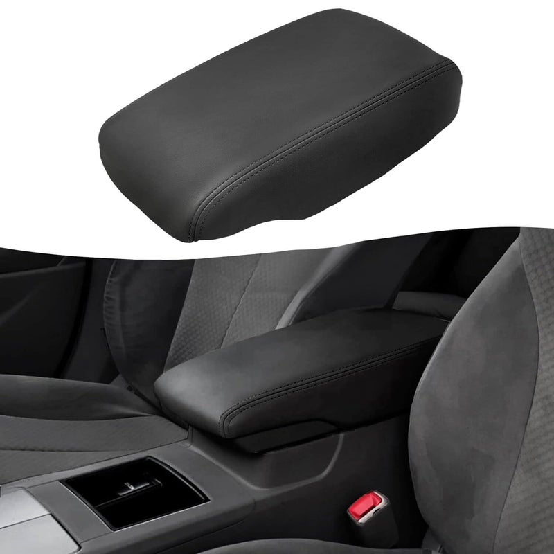 KBH Center Console Cover Replacement for Toyota Camry 2007 2008 2009 2010 2011 Vinyl Leather Car Armrest Upholstery AntiScratch Black Leather Part Only