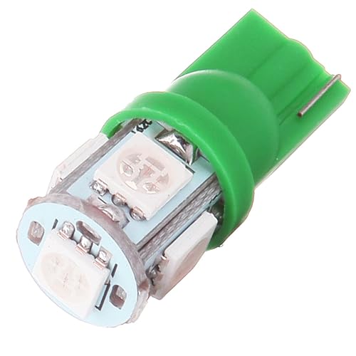 cciyu 194 Extremely Bright:LED Bulbs T10 5-5050-SMD Light Lamp License Plate Light Lamp Wedge T10 168 2825 W5W Green Pack of 2 - Image 4