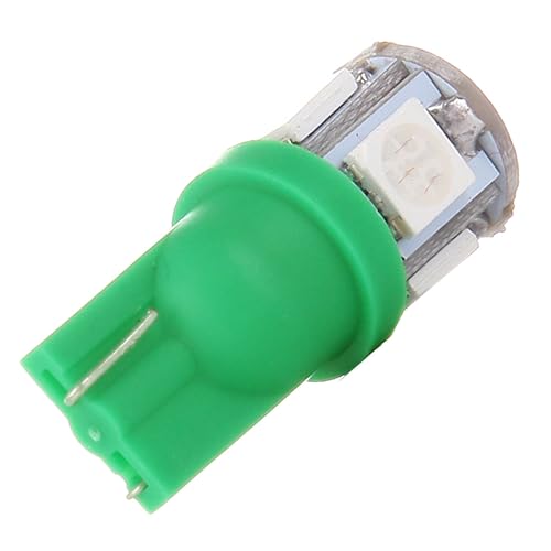 cciyu 194 Extremely Bright:LED Bulbs T10 5-5050-SMD Light Lamp License Plate Light Lamp Wedge T10 168 2825 W5W Green Pack of 2 - Image 3