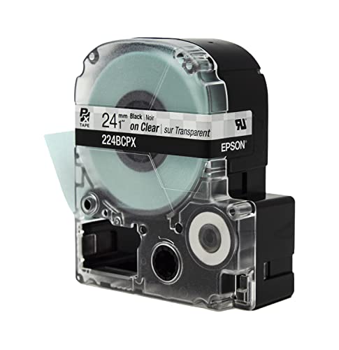 LABELWORKS Epson LABELWORKS 224BCPX Genuine PET (Polyester) Tape Cartridge - Black on Clear Label Maker Tape - 1" (24MM) Wide, 30' - Image 3