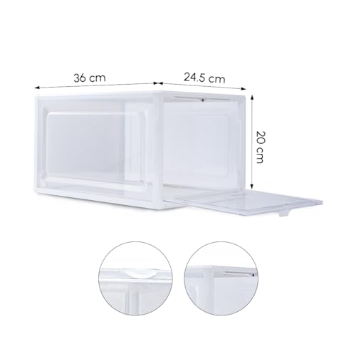 Bear Care Sneaker Box White (Pack of 1) | Front-Opening, Heavy-Duty | Stackable Shoe Storage Organizer Crate with Magnetic Closure | Clear Sneaker Display & Dust-Proof Access Container - Image 5
