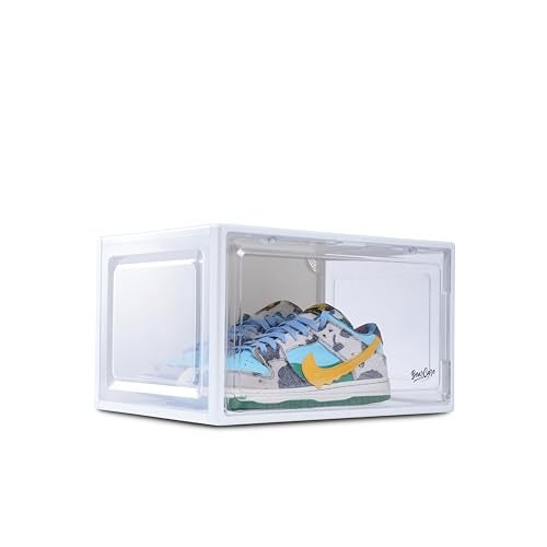 Bear Care Sneaker Box White (Pack of 1) | Front-Opening, Heavy-Duty | Stackable Shoe Storage Organizer Crate with Magnetic Closure | Clear Sneaker Display & Dust-Proof Access Container - Image 3