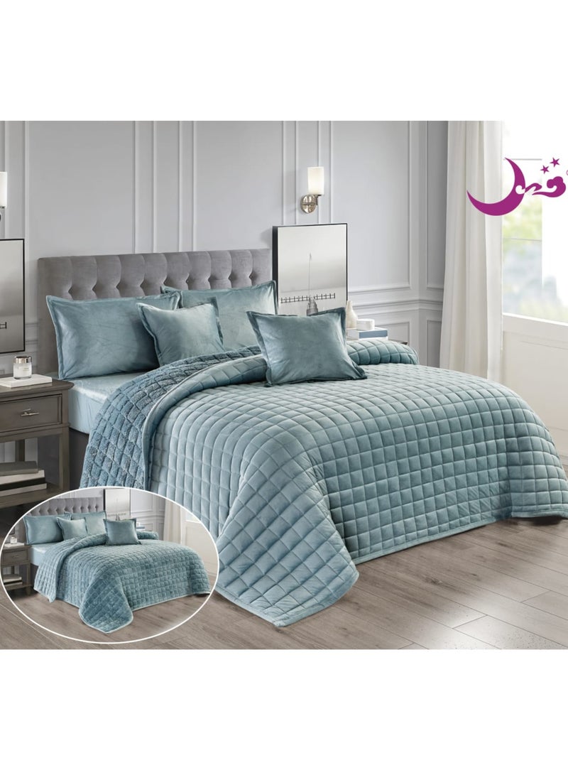 مفرش مضغوط مخمل مشجر شتوي مزدوج