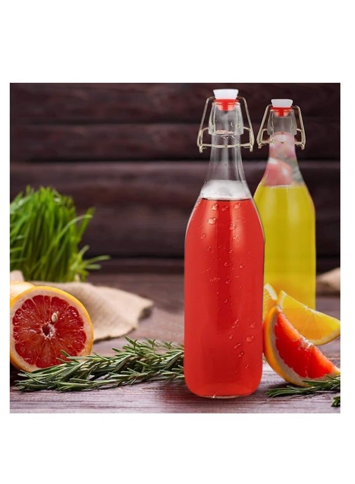 هوم زون هوم زون مجموعة من 2 قطع زجاجة زجاجية للزيت والماء والخل قابلة لاعادة الاستخدام ضمن مع غطاء متحرك، (1 لتر) - Image 5