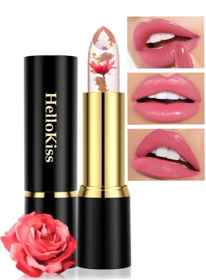 HelloKiss Jelly Flowers Color Changing Lipstick Temperature Lip Color Changing Gloss Lipstick Lasting Moisturizer Color Change Lip Balm Moisturizing Tinted Lip Gloss for Women 02 - Image 1