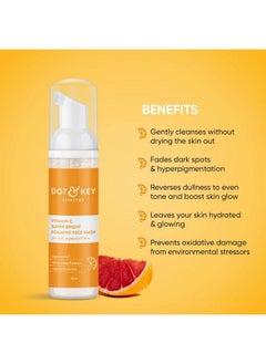 Dot & Key Vitamin C Super Bright Foaming Face Wash For Dull & Pigmented Skin| With Triple Vitamin C Blood Orange & Papaya; Sulphate Free; 80Ml  - Image 3