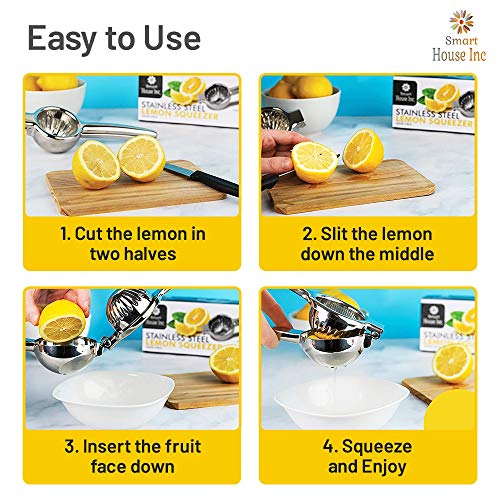 SP HOME GOODS Extra-Large Stainless Steel Lemon Squeezer - Manual Fruit Juicer with Seeds and Pulp Filter - Metal Juicer Press for Juicing Lemons, Limes, Oranges, and Pomegranate - Image 5