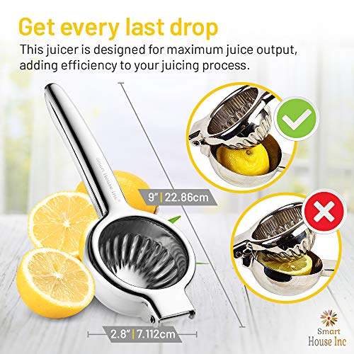 SP HOME GOODS Extra-Large Stainless Steel Lemon Squeezer - Manual Fruit Juicer with Seeds and Pulp Filter - Metal Juicer Press for Juicing Lemons, Limes, Oranges, and Pomegranate - Image 3