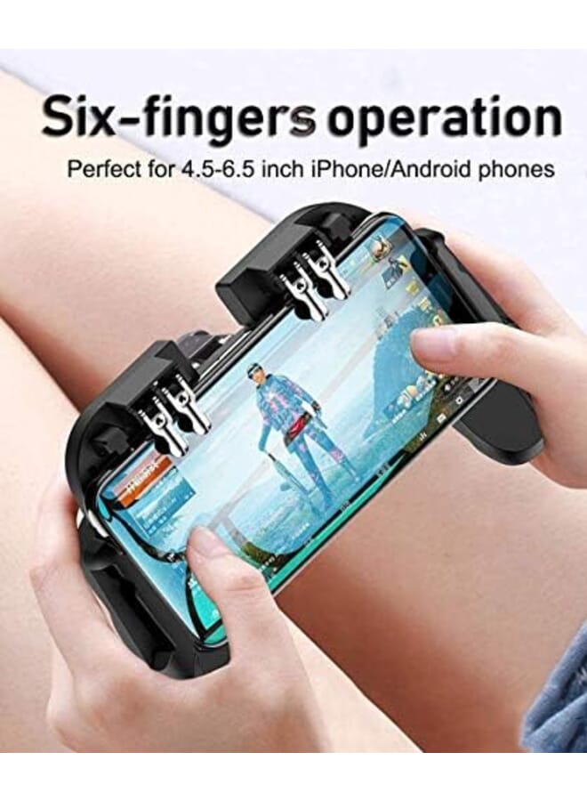 DD 4 Trigger وحدة تحكم ألعاب الهاتف المحمول مع مروحة تبريد لـ Pubg Call Of Duty Fotnite 6 Finger Operation L1R1 L2R2 Gaming Grip Gamepad Mobile Controller Trigger for 4.7 6.5 بوصة Ios Android Phone - Image 2