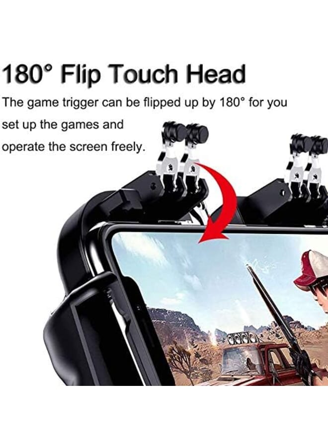 DD 4 Trigger وحدة تحكم ألعاب الهاتف المحمول مع مروحة تبريد لـ Pubg Call Of Duty Fotnite 6 Finger Operation L1R1 L2R2 Gaming Grip Gamepad Mobile Controller Trigger for 4.7 6.5 بوصة Ios Android Phone - Image 4