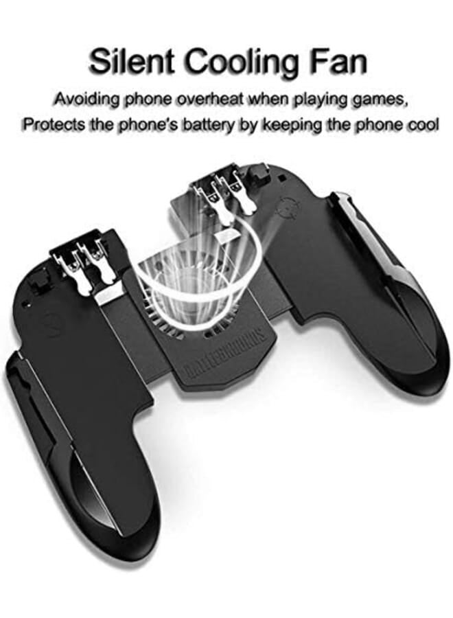 DD 4 Trigger وحدة تحكم ألعاب الهاتف المحمول مع مروحة تبريد لـ Pubg Call Of Duty Fotnite 6 Finger Operation L1R1 L2R2 Gaming Grip Gamepad Mobile Controller Trigger for 4.7 6.5 بوصة Ios Android Phone - Image 3