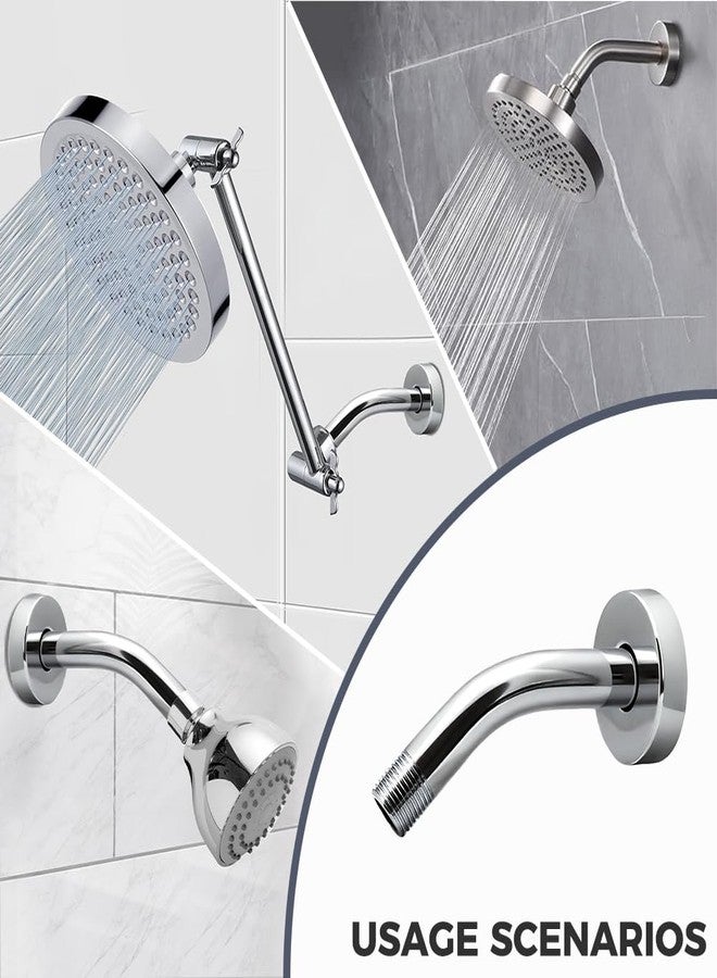 زي إم ذراع دش ZM من الفولاذ المقاوم للصدأ مقاس 6 بوصات لتمديد رأس الدش مع شفة - Image 3