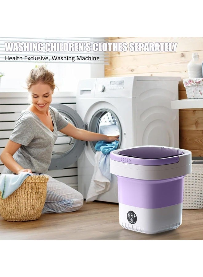 Hihonor Portable Washing Machine,12 L Large Capacity Foldable Mini Washing Machine, Small Washer for Baby Clothes, Underwear or Small Items, Apartment, Dorm, RV, Travel Laundry, Purple - Image 2