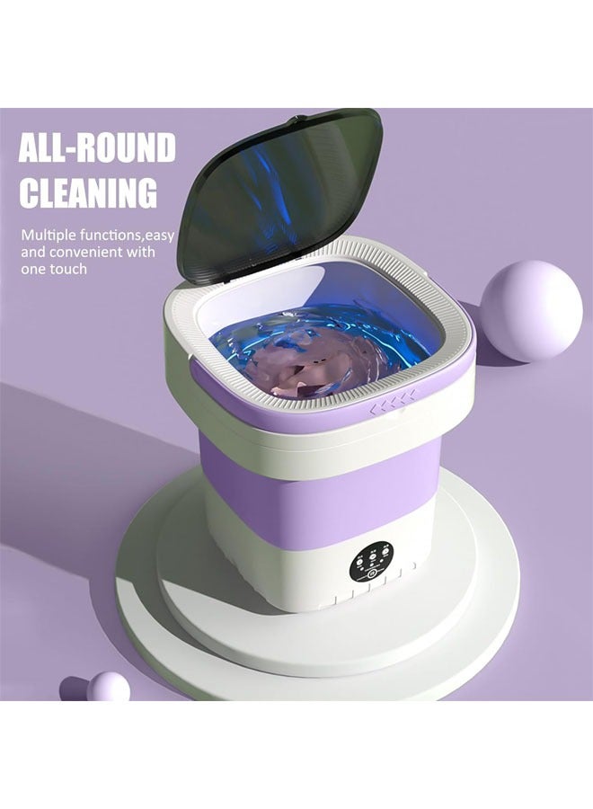 Hihonor Portable Washing Machine,12 L Large Capacity Foldable Mini Washing Machine, Small Washer for Baby Clothes, Underwear or Small Items, Apartment, Dorm, RV, Travel Laundry, Purple - Image 4
