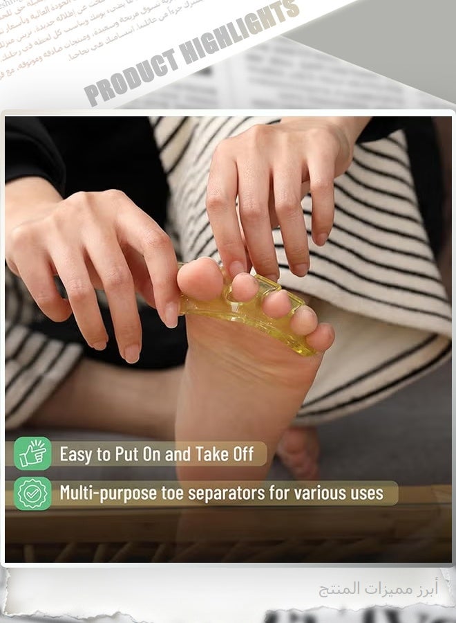 2 Pairs Toe Separators for Perfect Pedicure, Soft Silicone Toe Dividers for Nail Polish & Foot Care, Non-Slip Toe Spacers for Bunions and Ingrown Toenails (Pink & Light Pink) - Image 5