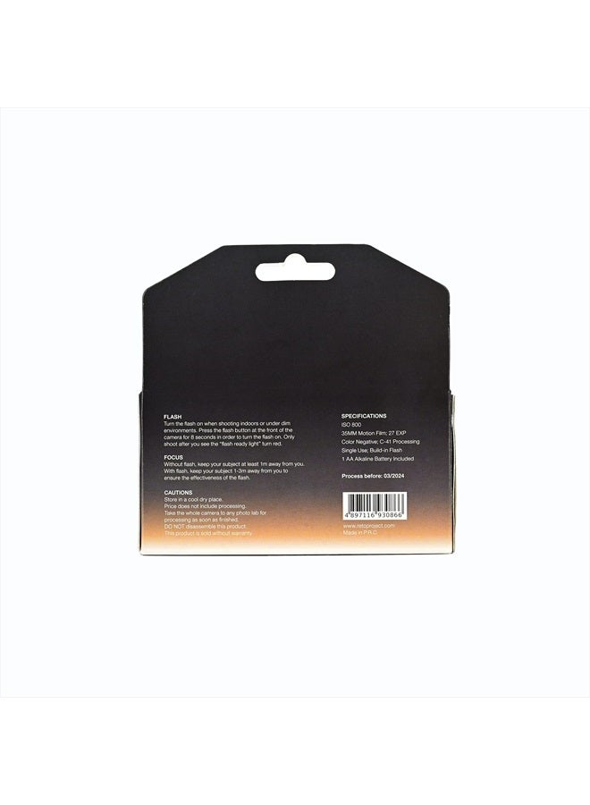 RETO Amber Tungsten 35mm Disposable Film Camera 27exp, Color Negative Film, Focus Free, Easy to Use, Built in Flash (Film and Battery Included) - Image 3