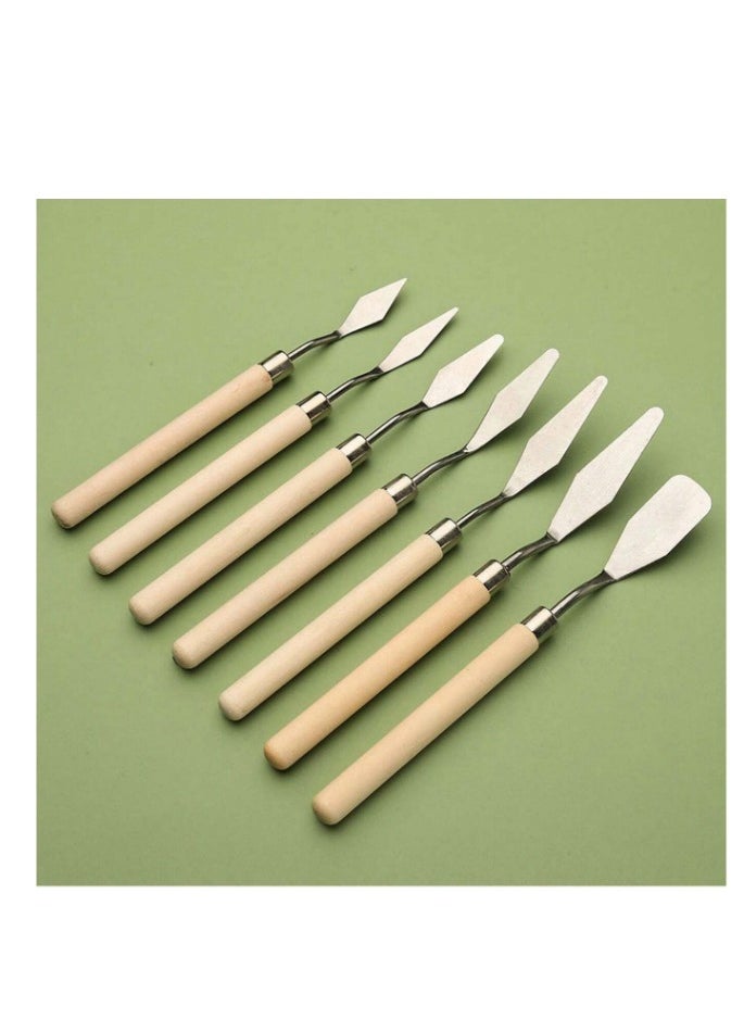 null - 7-Piece Assorted Art Oil Painting Tool Set - Image 1