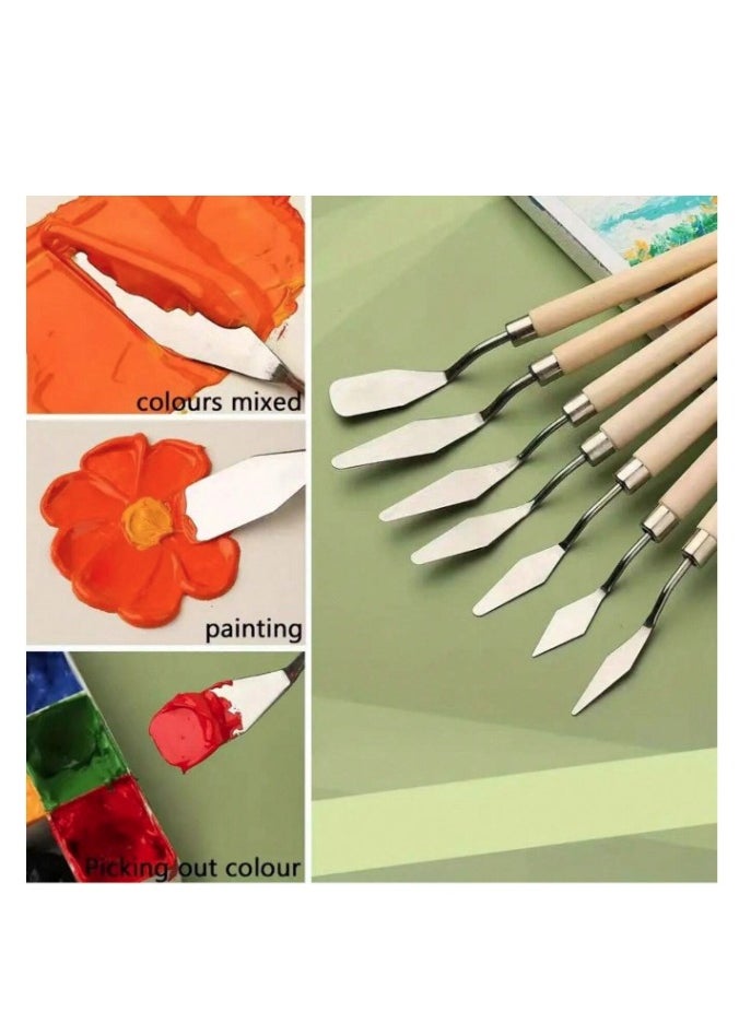 null - 7-Piece Assorted Art Oil Painting Tool Set - Image 1