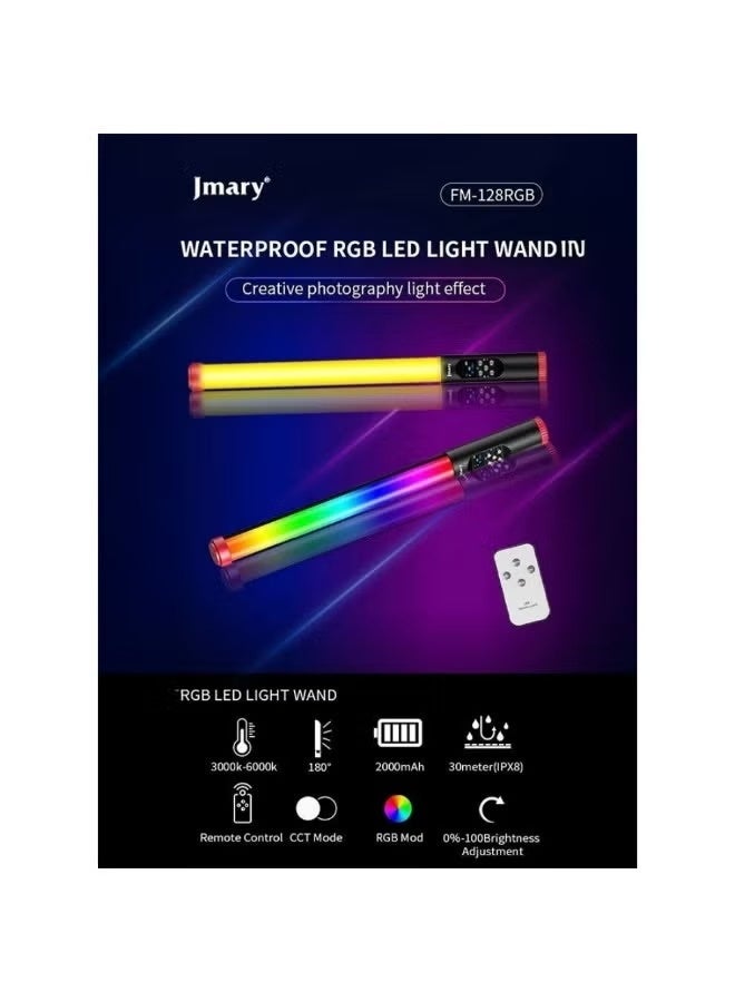 Jmary FM-128RGB Handheld LED Fill Light Outdoor Photography Light Waterproof RGB Light Stick - Image 4