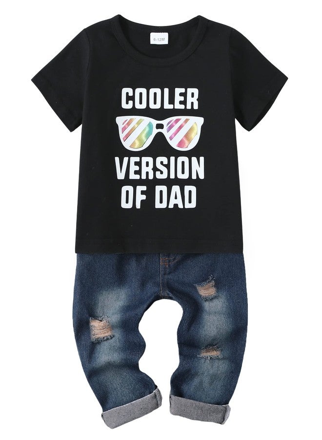 YALLET Toddler Boy Clothes 12 18 Months Boys Outfits Infant Short Sleeve T-Shirt Ripped Jeans Baby Clothing Pants Set - Image 1