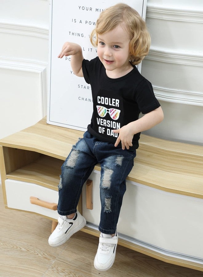 YALLET Toddler Boy Clothes 12 18 Months Boys Outfits Infant Short Sleeve T-Shirt Ripped Jeans Baby Clothing Pants Set - Image 4