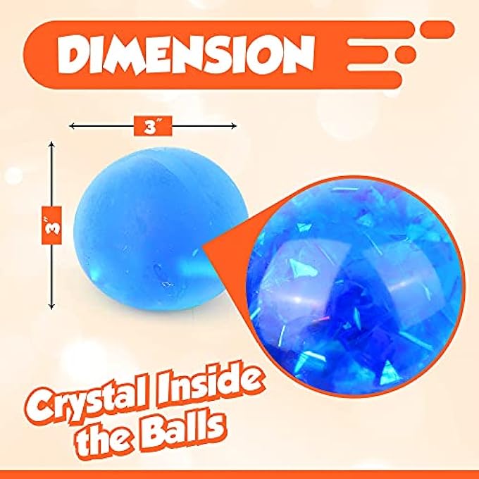 Playkidz Fun Fluff Crystal Stress Ball. Anxiety Relief Balls, Stress Reliever Toy, Squishy Ball Fidget Toy. Anger Management Toys for Children ages 3+ - Image 3