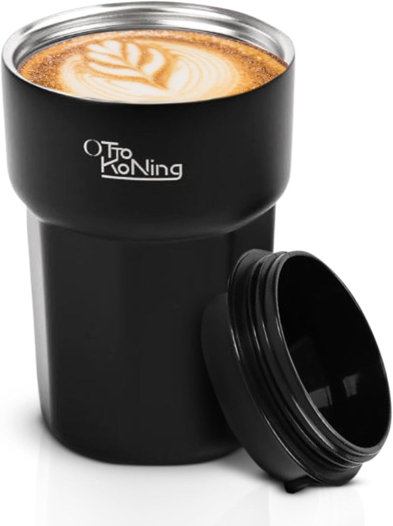 Otto Koning Thermal Mug 350 ml, Coffee Mug to Go with Leak-proof Lid, Reusable Coffee Cups for Travel, Stainless Steel Coffee Cup for Hot and Cold Coffee Water and Tea - Image 2