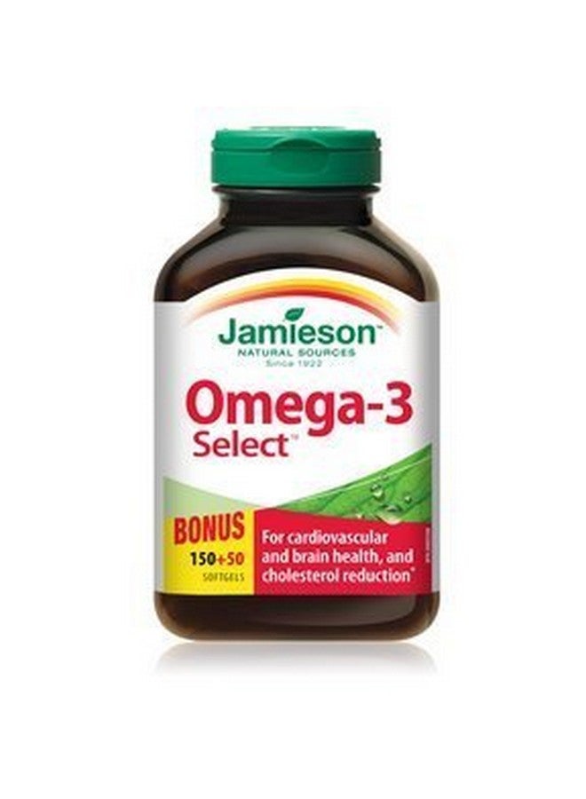 Jamieson Omega-3 Select, 1000mg, 200 softgels Bonus by Jamieson