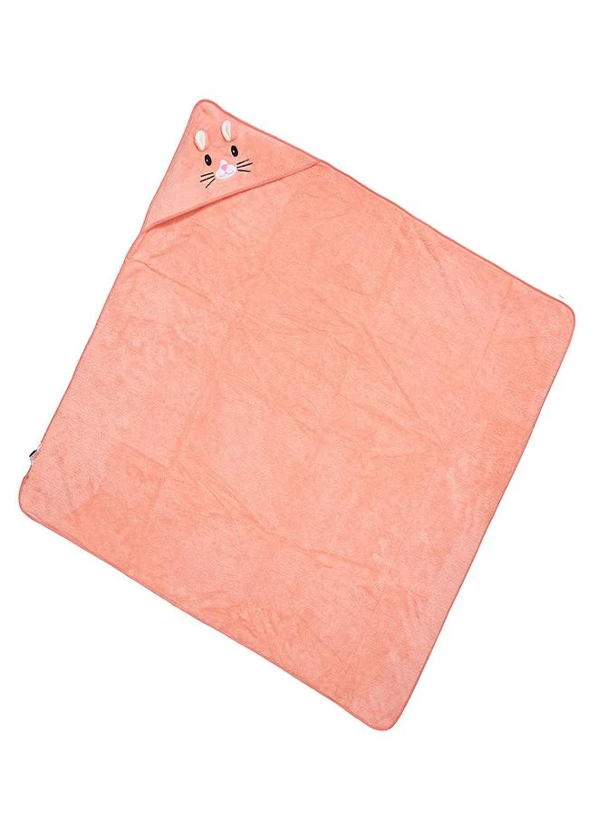 بيبي كلو Coral Bunny Hooded Baby Bath Towel Wrap