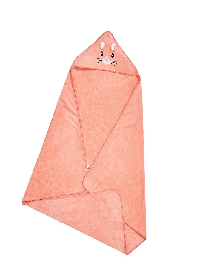 بيبي كلو Coral Bunny Hooded Baby Bath Towel Wrap