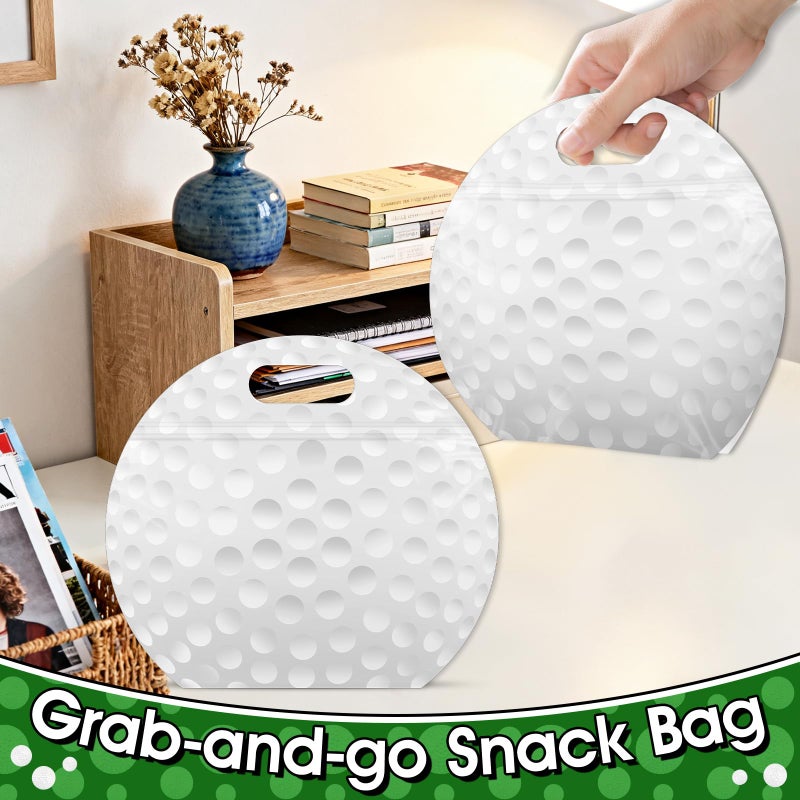 AKAIXI 24pcs Golf Snack Bags with Handles Reusable Sealed Stand-Up Goodie Bags, Golf Themed Treat Bags for Sport Outings/Weekend Rounds, Party Favor Supplies Birthday Gifts for Golfers - Image 5
